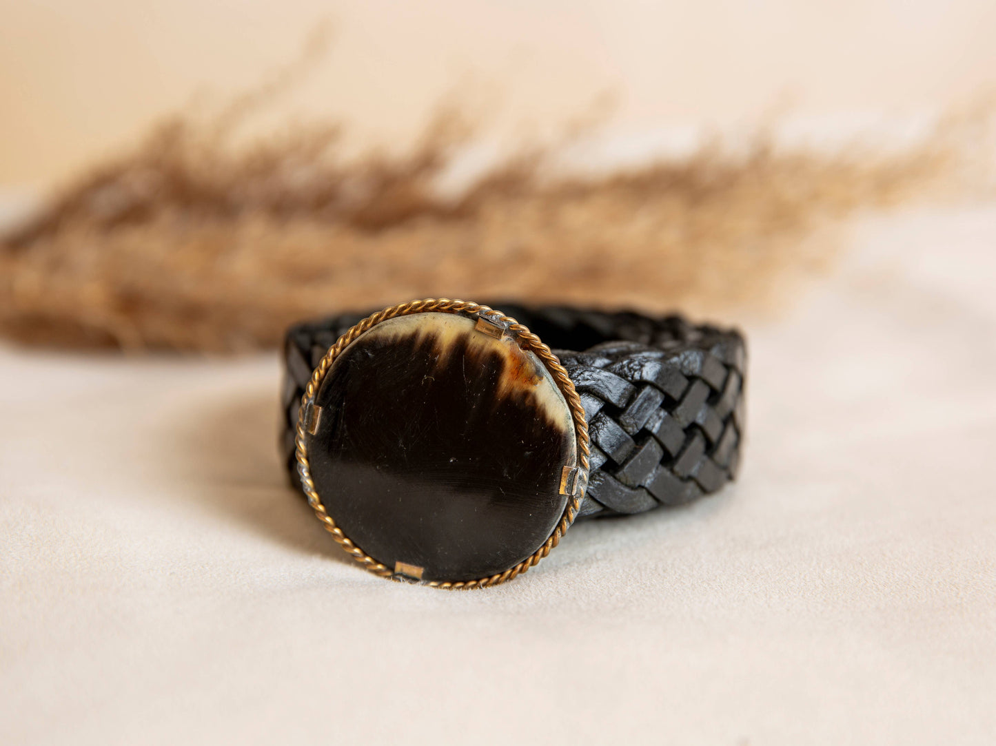 CINTURON DE CUERO NEGRO PLUTON ESTRECHO