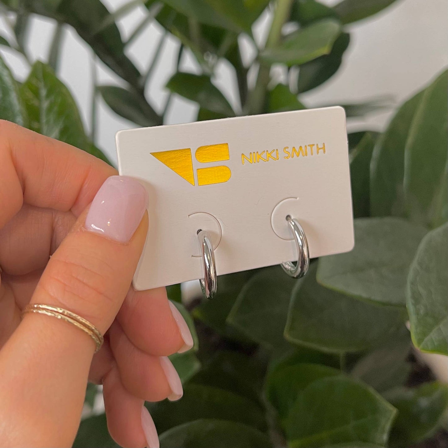 Silver Tessa Tube Hoops