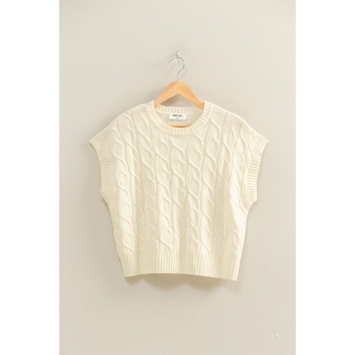 Sleeveless Oversized Cable Knit Sweater Vest