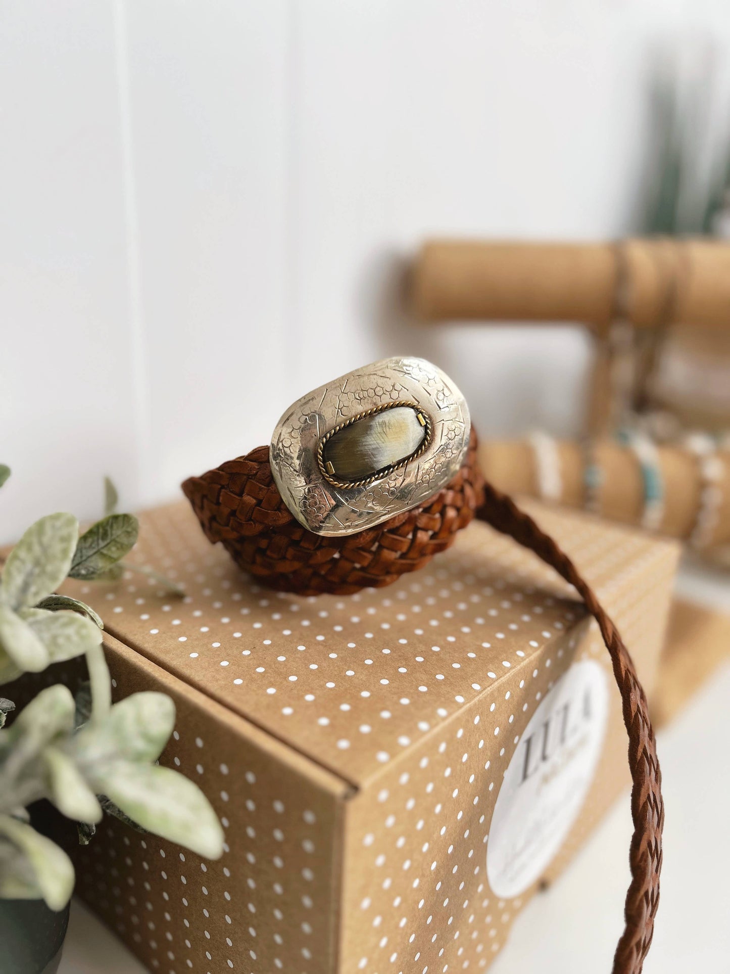 CINTURON DE CUERO MARRÓN MERCURIO ESTRECHO