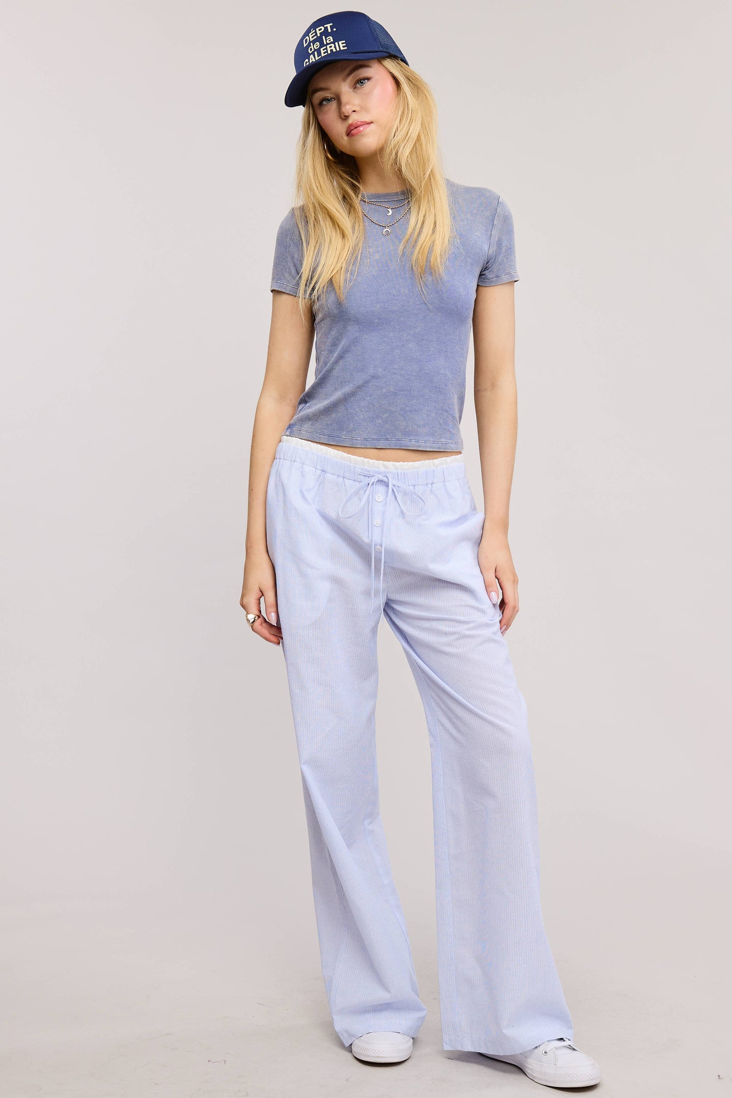 Garment Dye Wash Short Sleeve Knit Top
