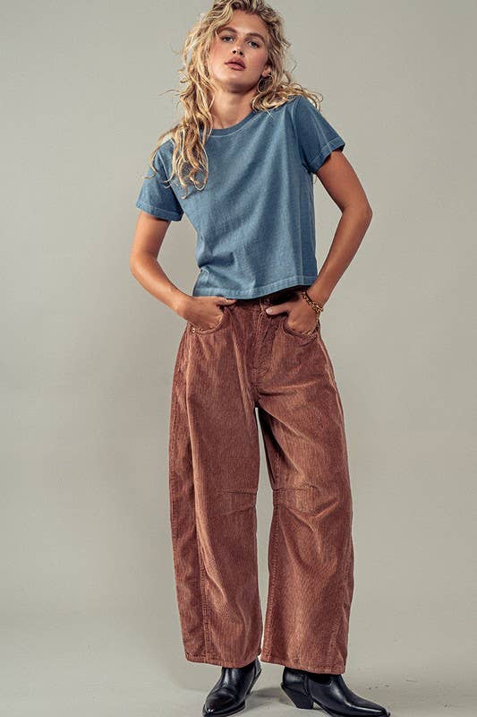 ALYSSA CROP CREW TOPS