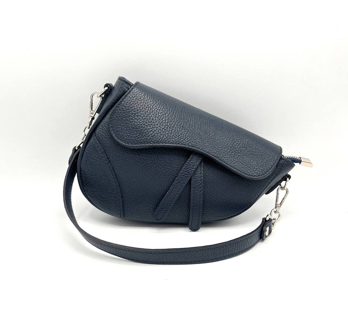 Genuine leather shoulder bag, Made in Italy