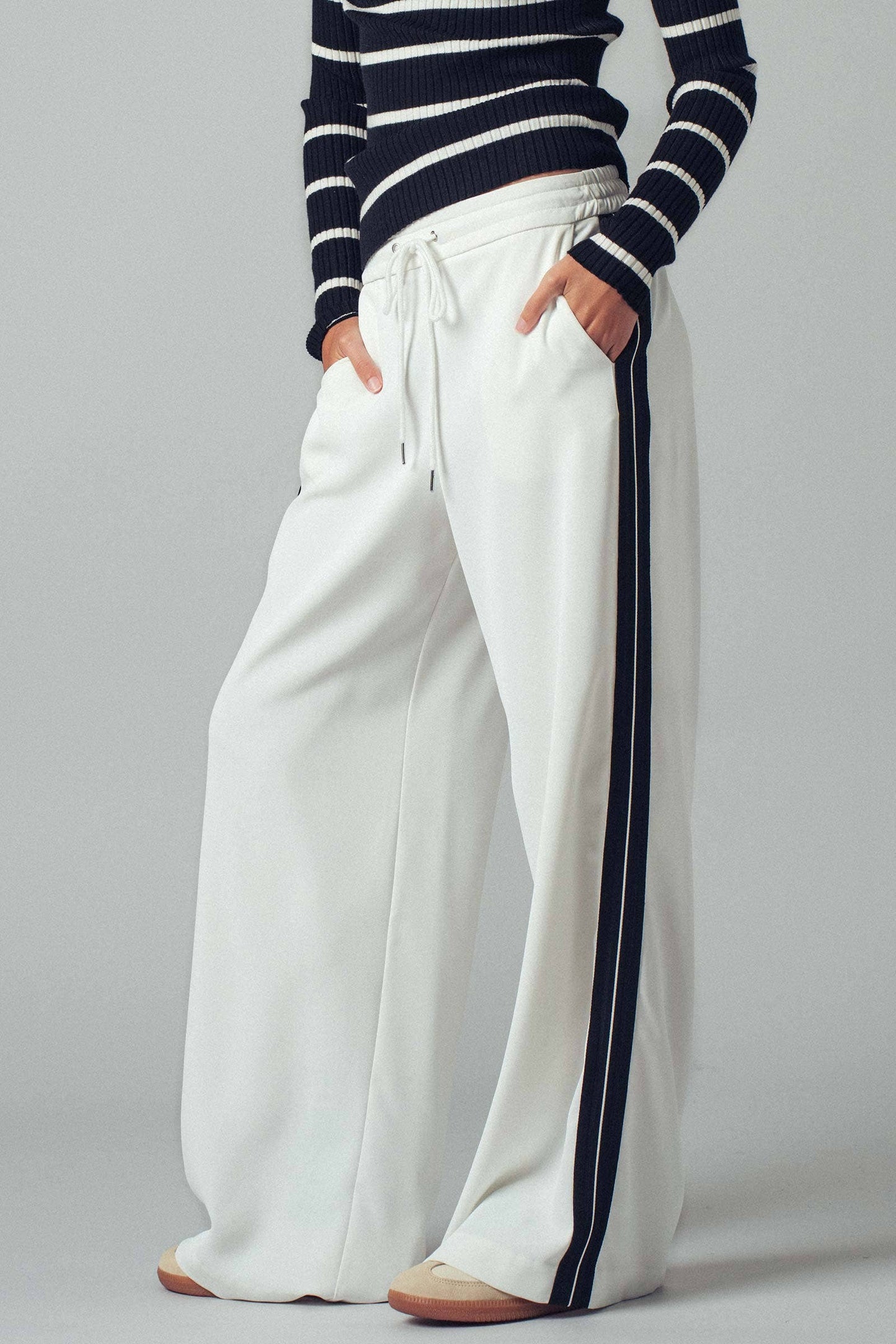 Side Stripe Drawstring Relaxed Statement Lounge Pants