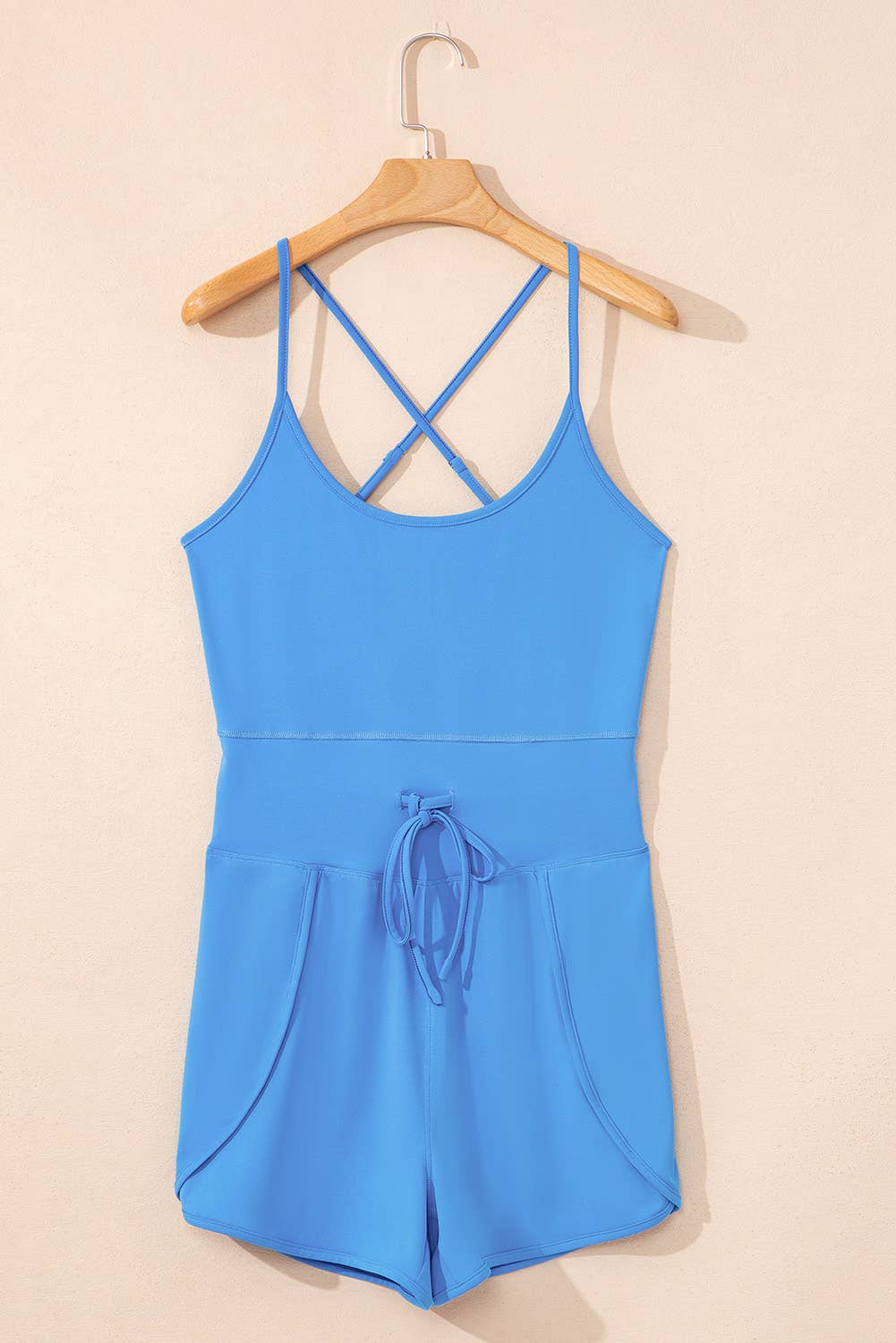 Crossed Back Spaghetti Straps Sporty Romper | S-XL