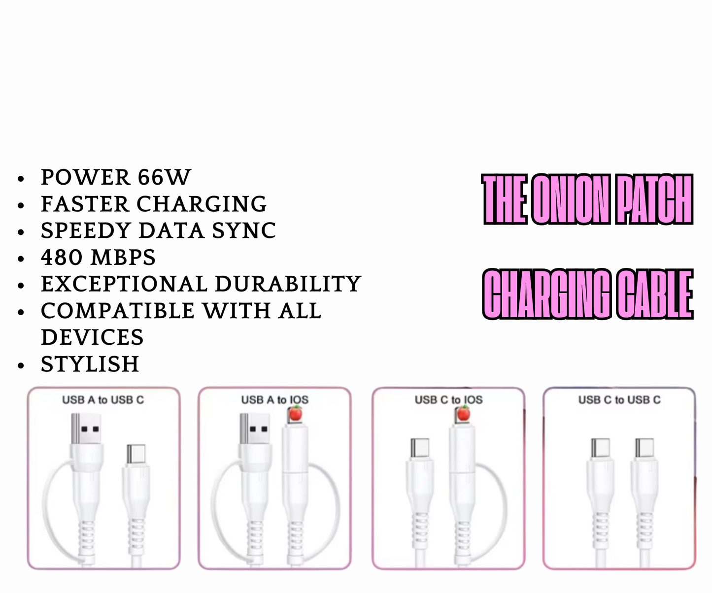 Glamour Beaded Charging Cable