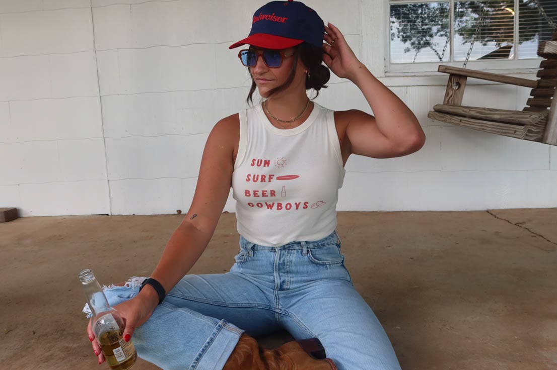 Sun, Surf, Cowboys Tank