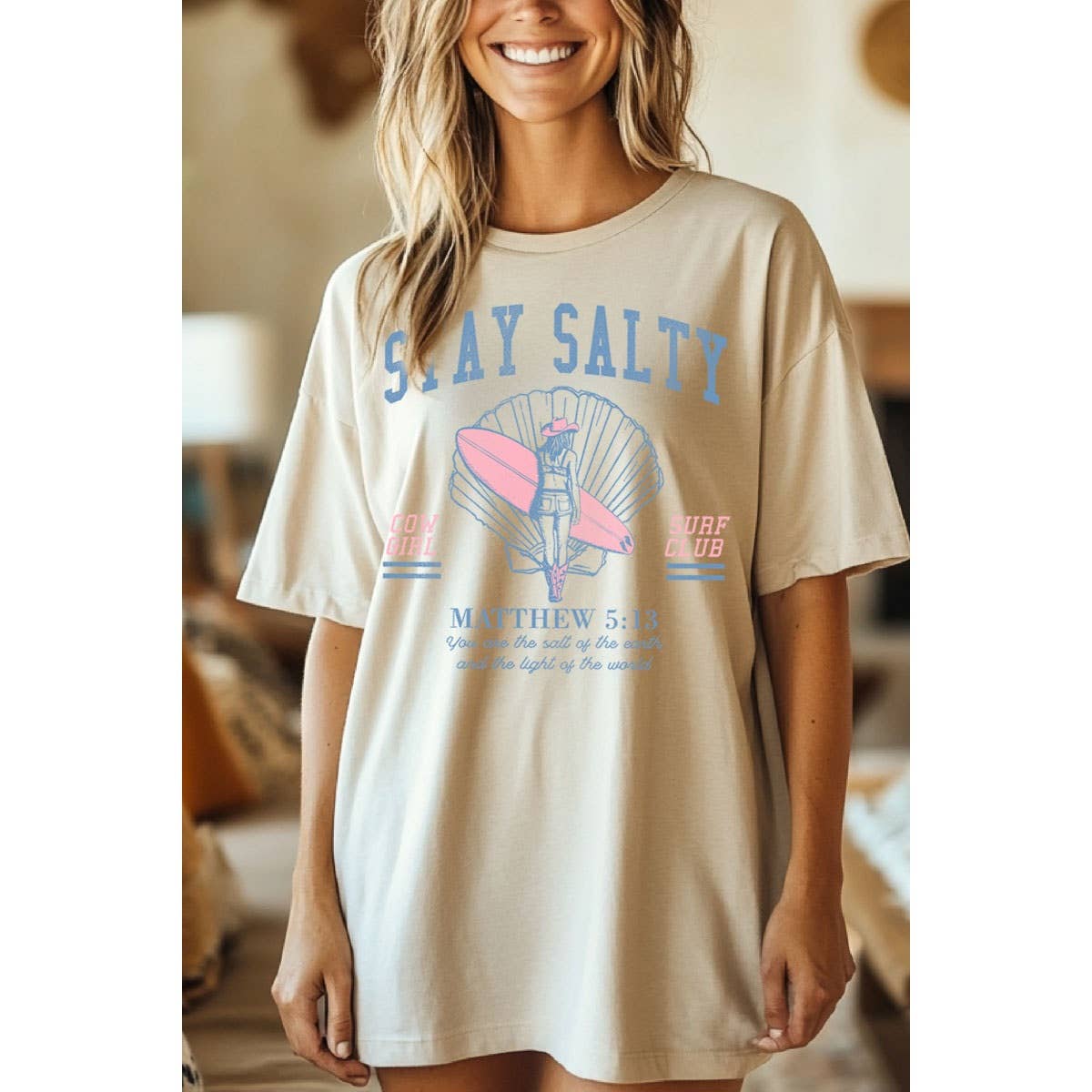STAY SALTY OVERSIZED MINERAL GRAPHIC TEE