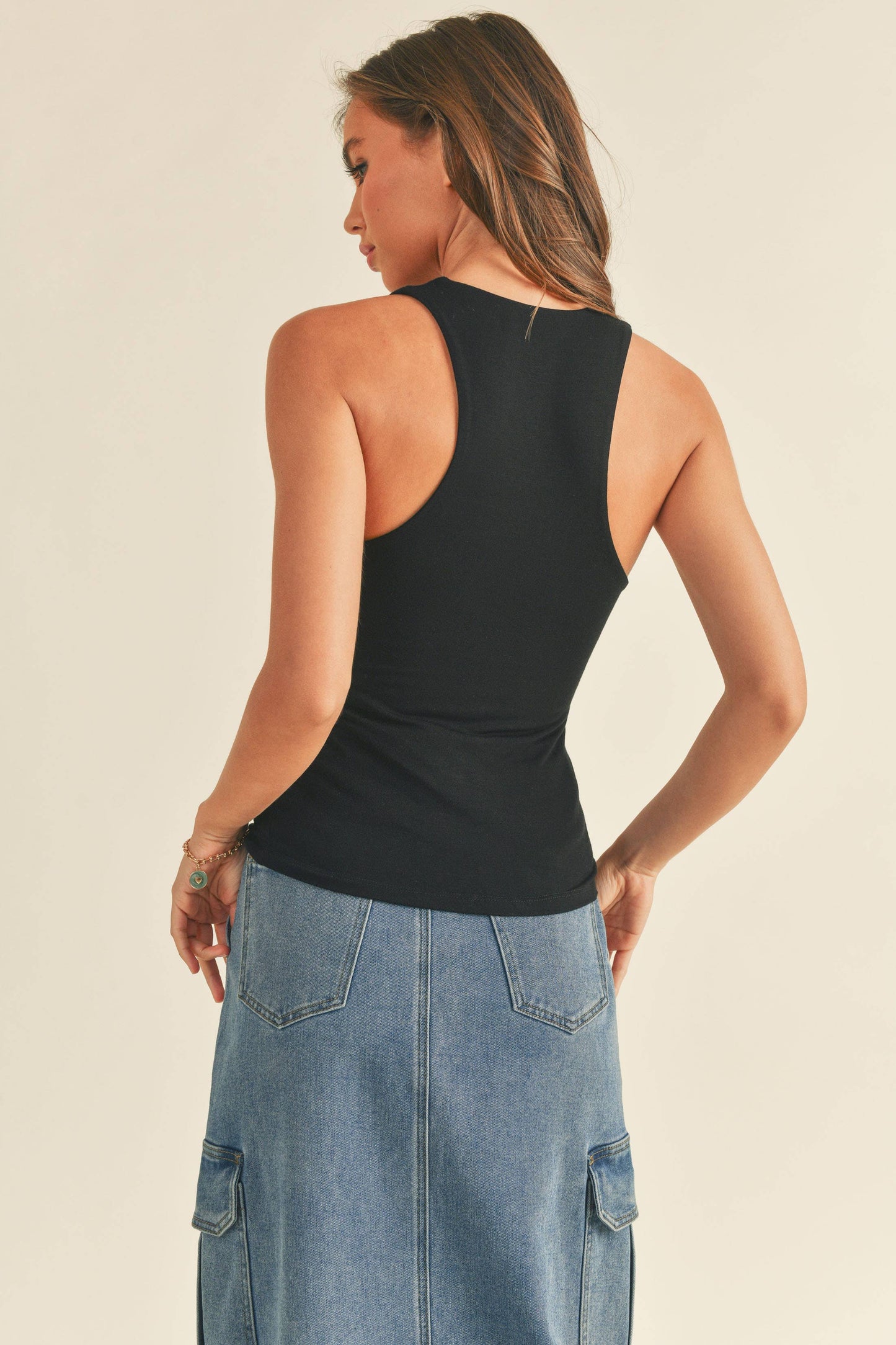 MDT1203PRM DOUBLE LAYERED HIGH NECK RACER BACK TANK TOP