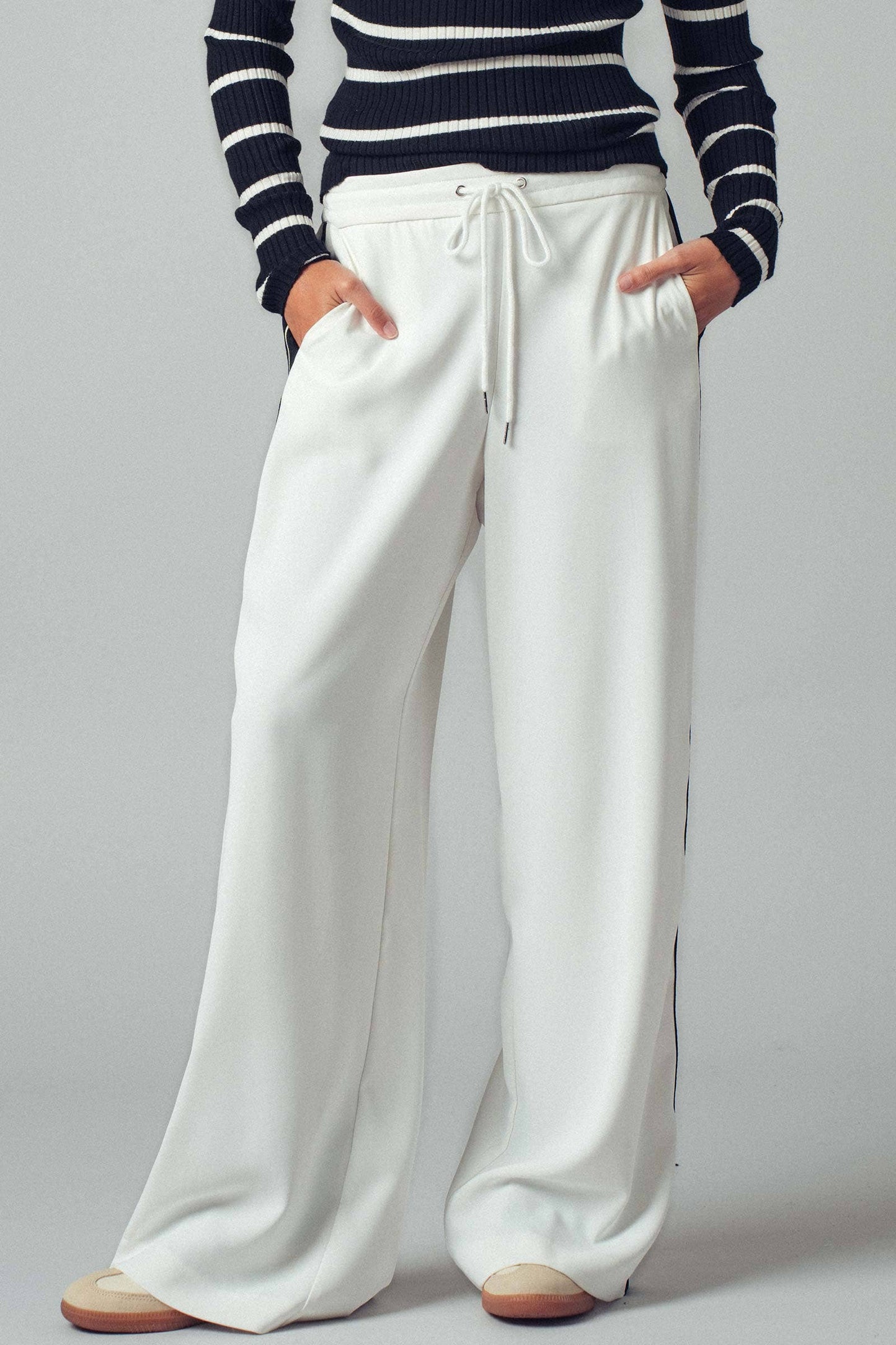 Side Stripe Drawstring Relaxed Statement Lounge Pants
