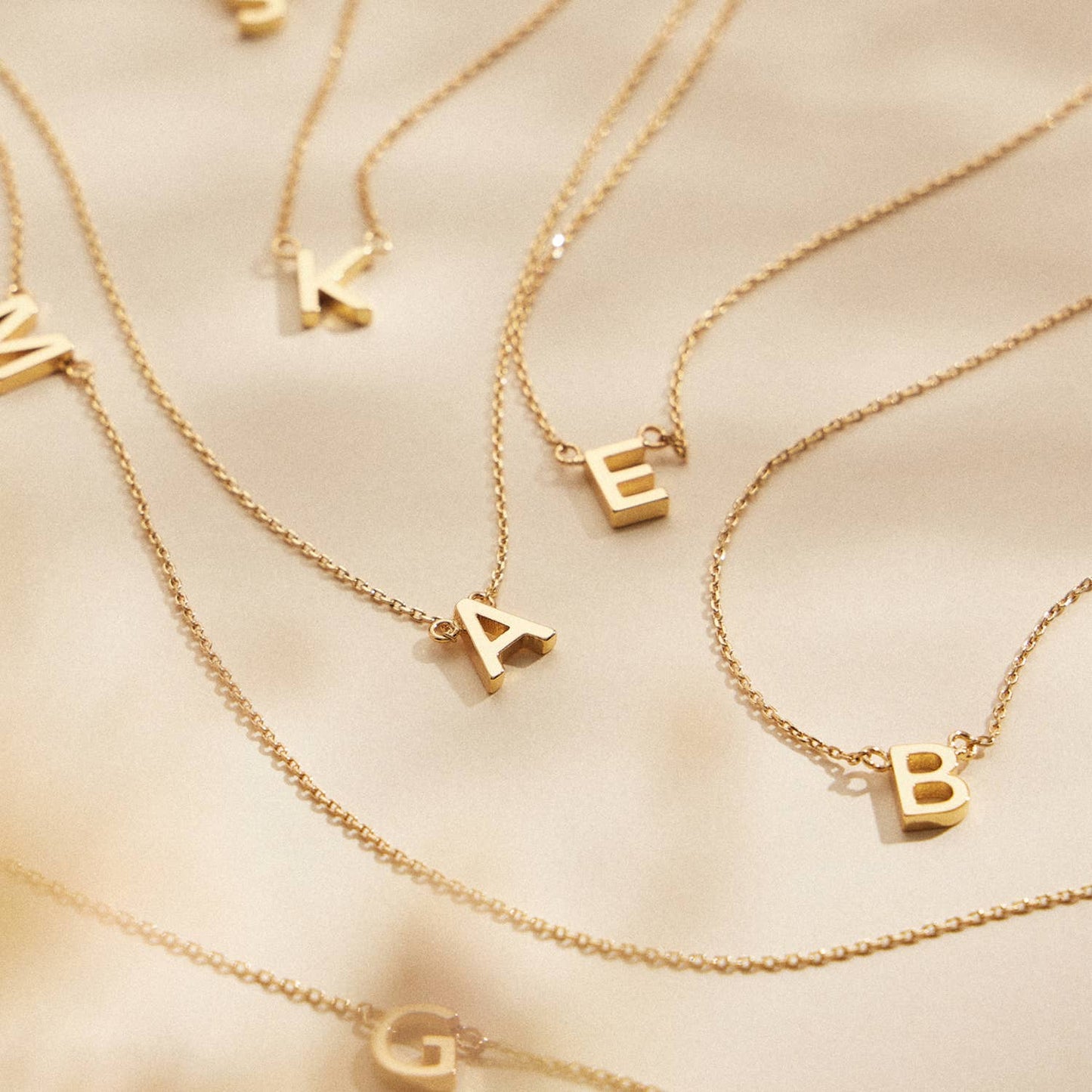 16PCS - Assorted Monogram Pendant Necklaces
