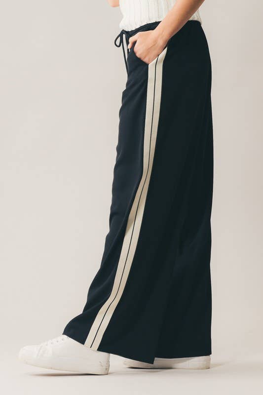 Side Stripe Drawstring Relaxed Statement Lounge Pants