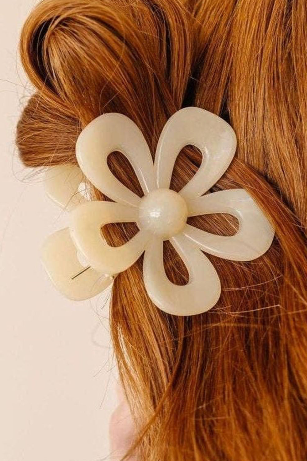 Smoke Gray 60s Vintage Flower Shape Plastic Hair Claw