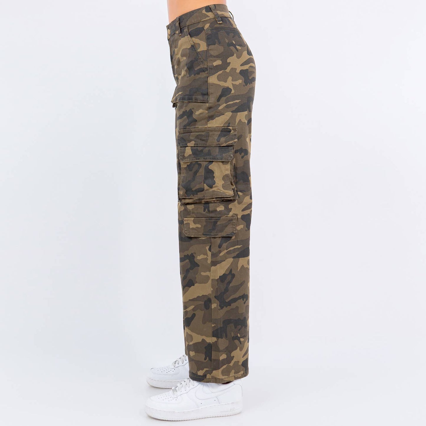 HIGH WAIST STRAIGHT CARGO PANTS-RJH30306CM