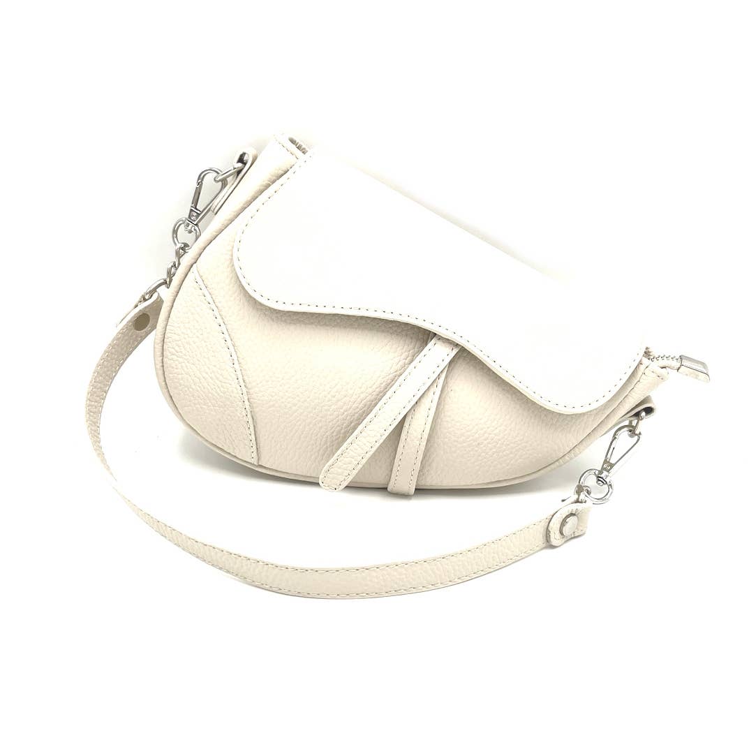 Genuine leather shoulder bag, Made in Italy