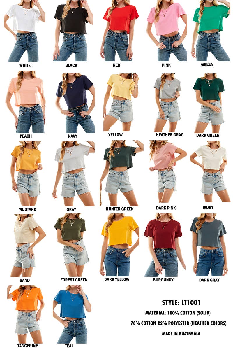 Premium cotton boxy crop tops