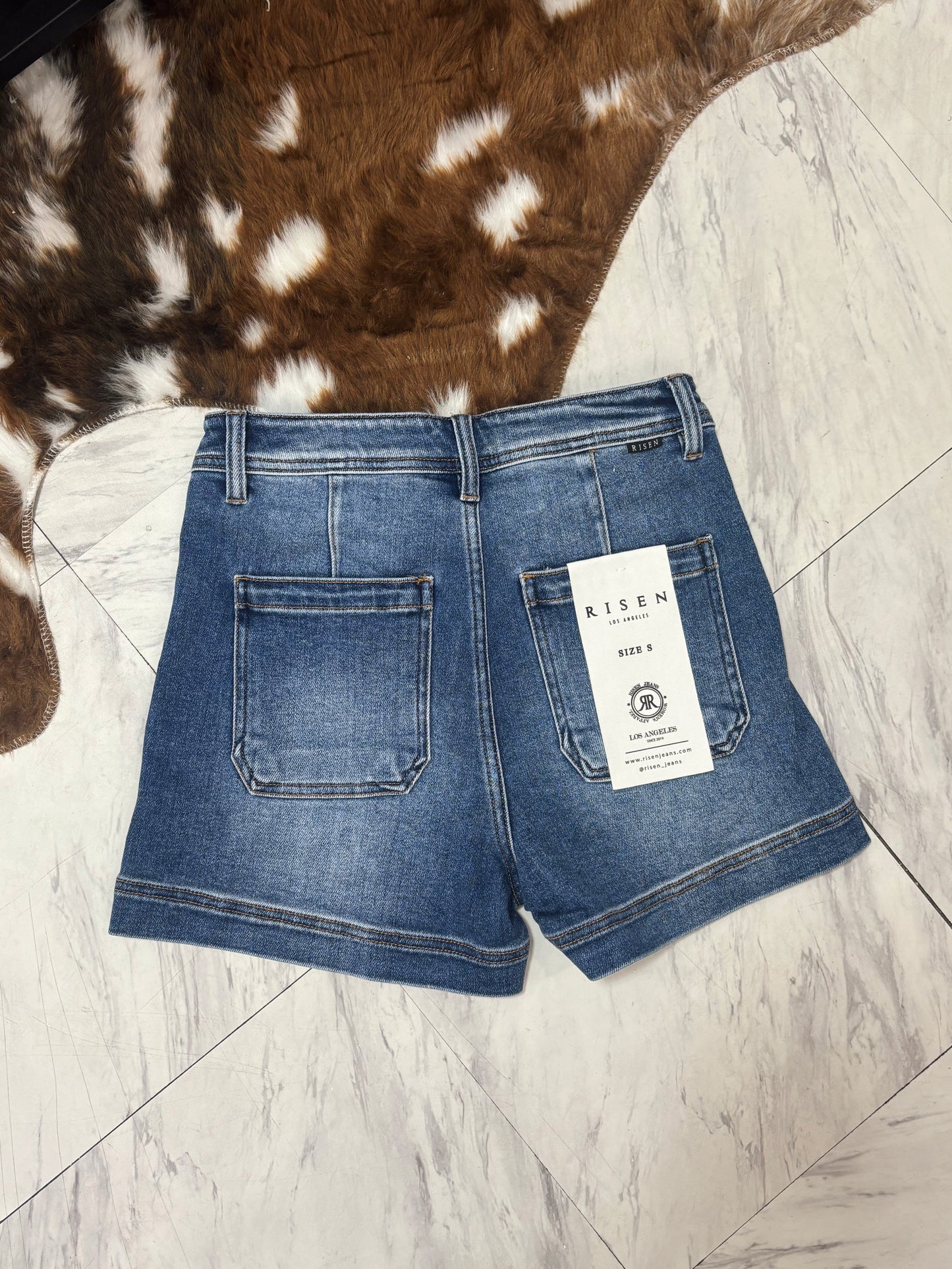High Rise Front Welt Pocket Shorts