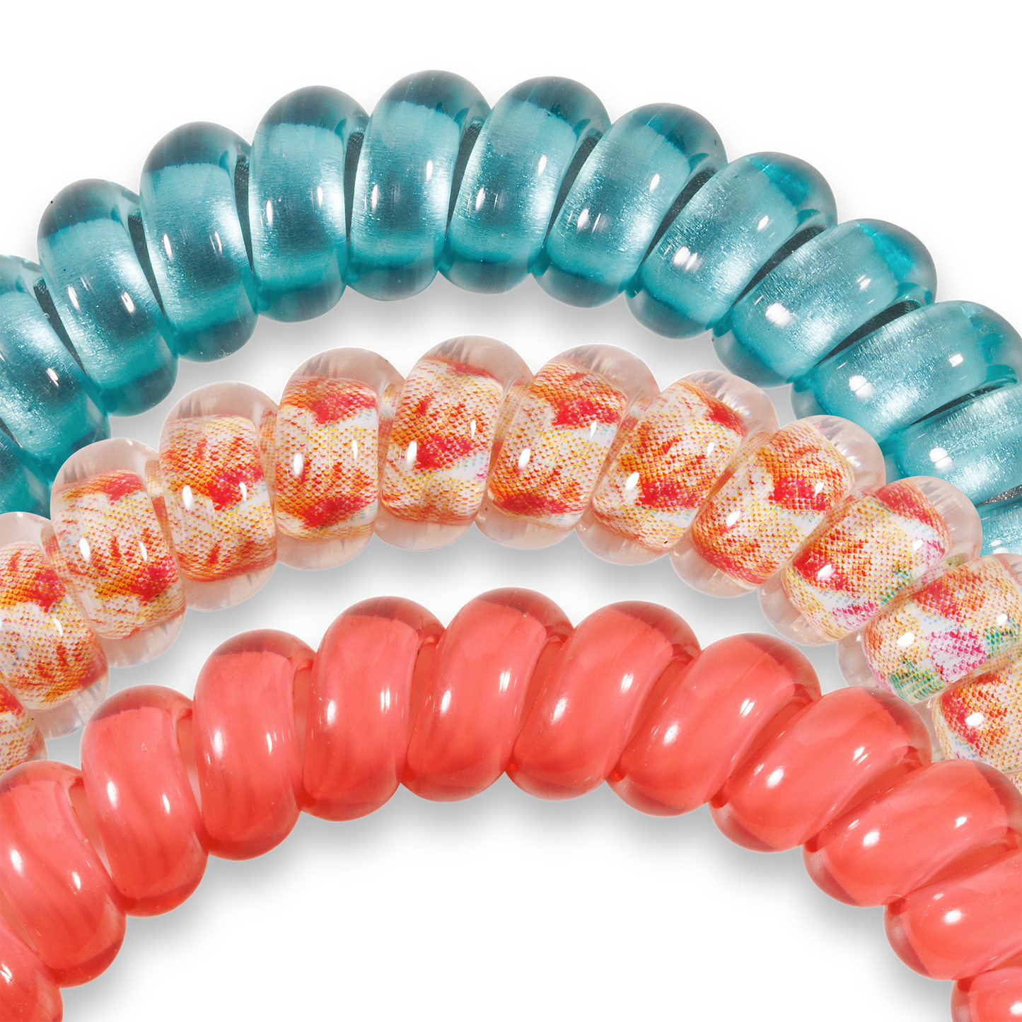 Spiral Hair Coils | Small | Coral Craze Hair Ties