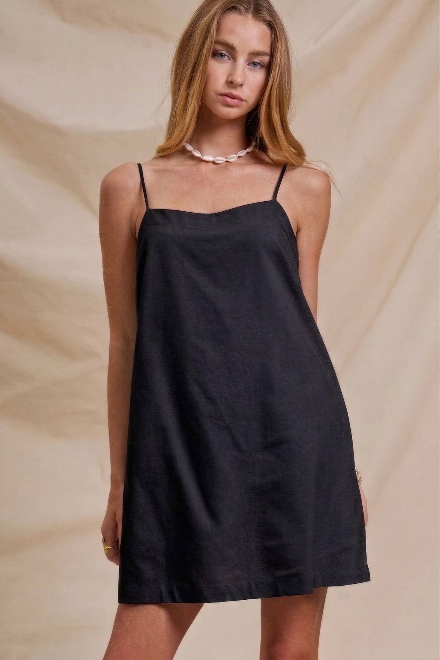 Minimalist Adjustable Strap Slip Mini Dress