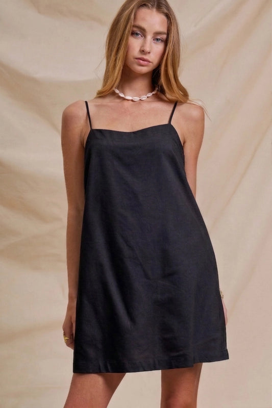 Minimalist Adjustable Strap Slip Mini Dress