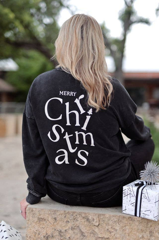 My Go To Oversized Sweatshirt - Peace Joy & Love (Midnight)