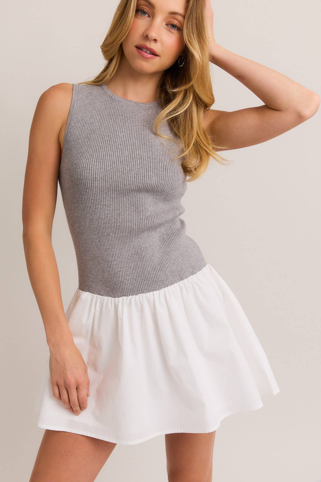 SWEATER KNIT TOP FLARE DRESS