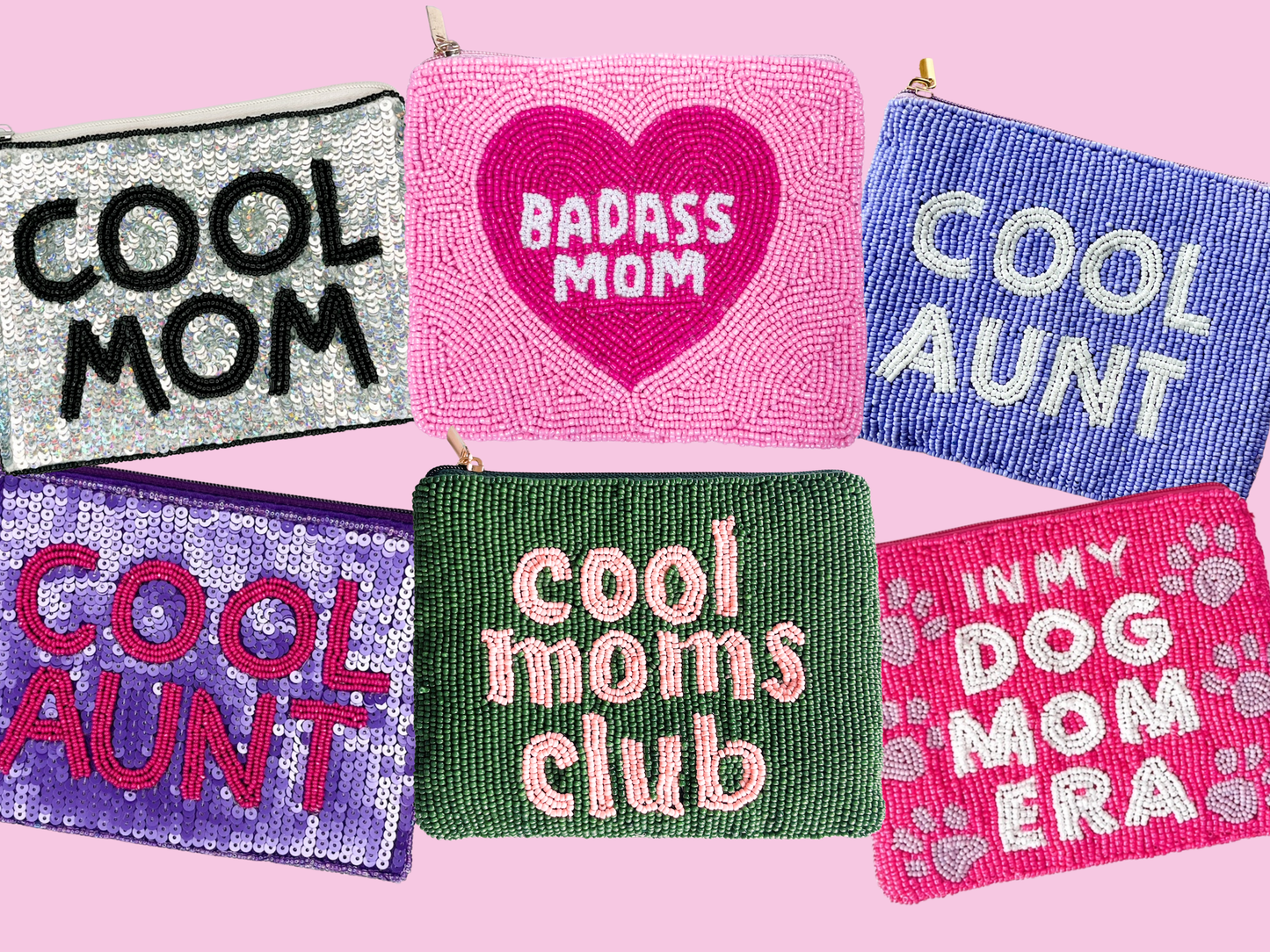 XL Beaded Coin Purse - Tipsy Sayings - Coin Pouch