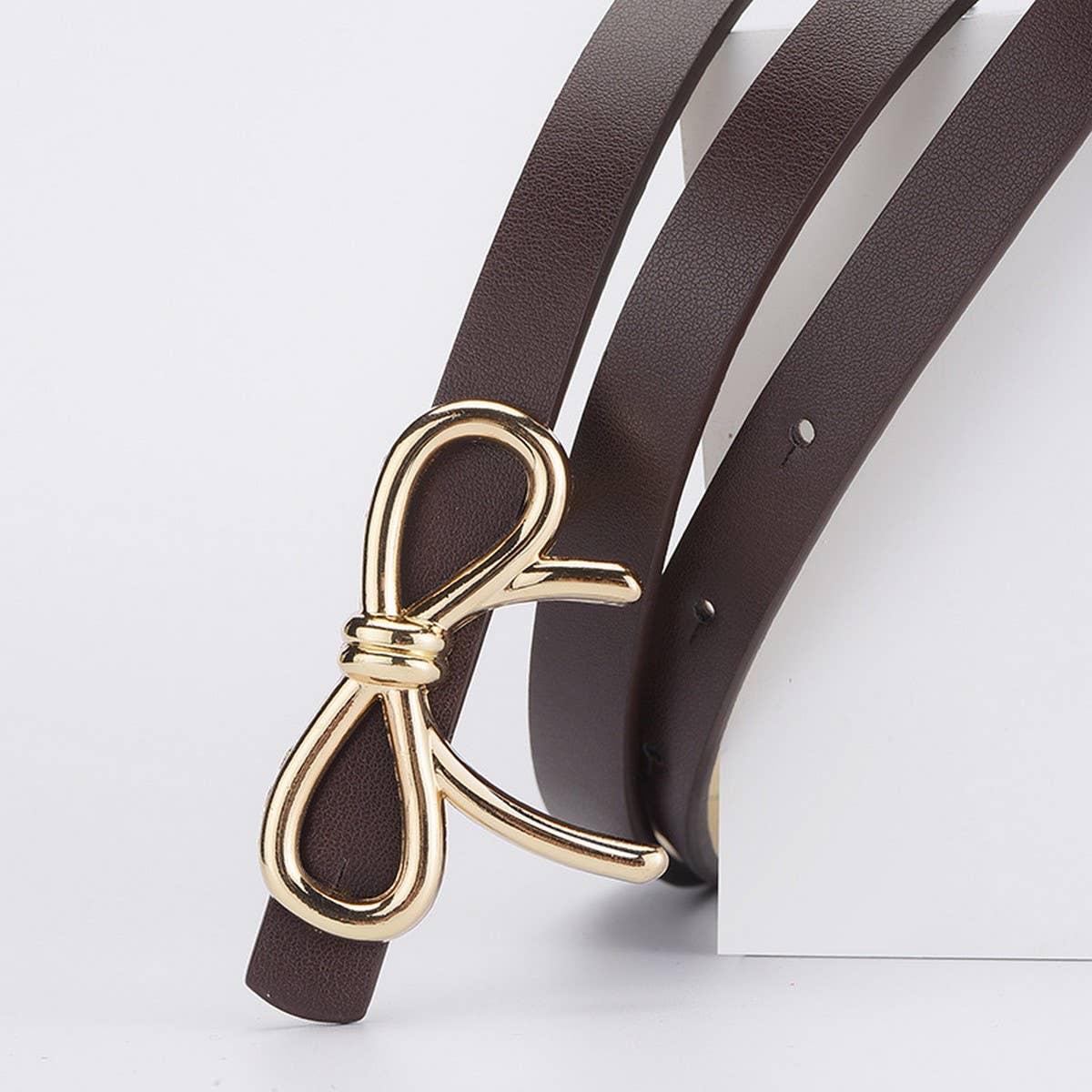 Bow PU Leather Skinny Belt | Elegant Waist Cinche