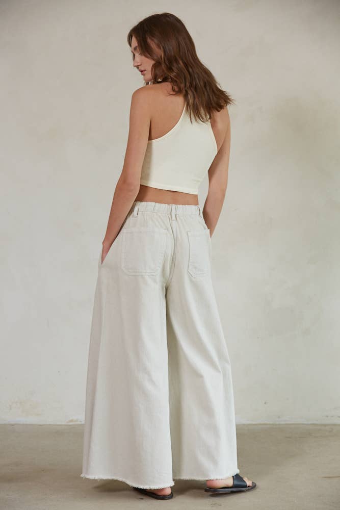 BD297 | Cotton Denim Wide Leg Pants