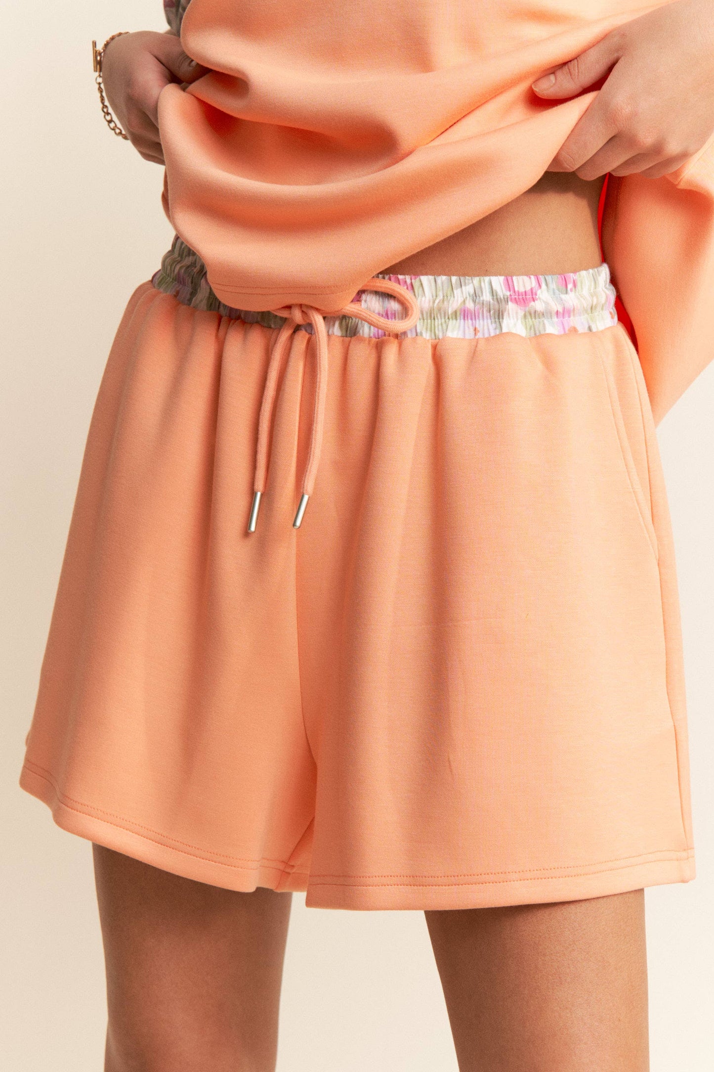 Floral Print Short Sleeve Top and Shorts Set