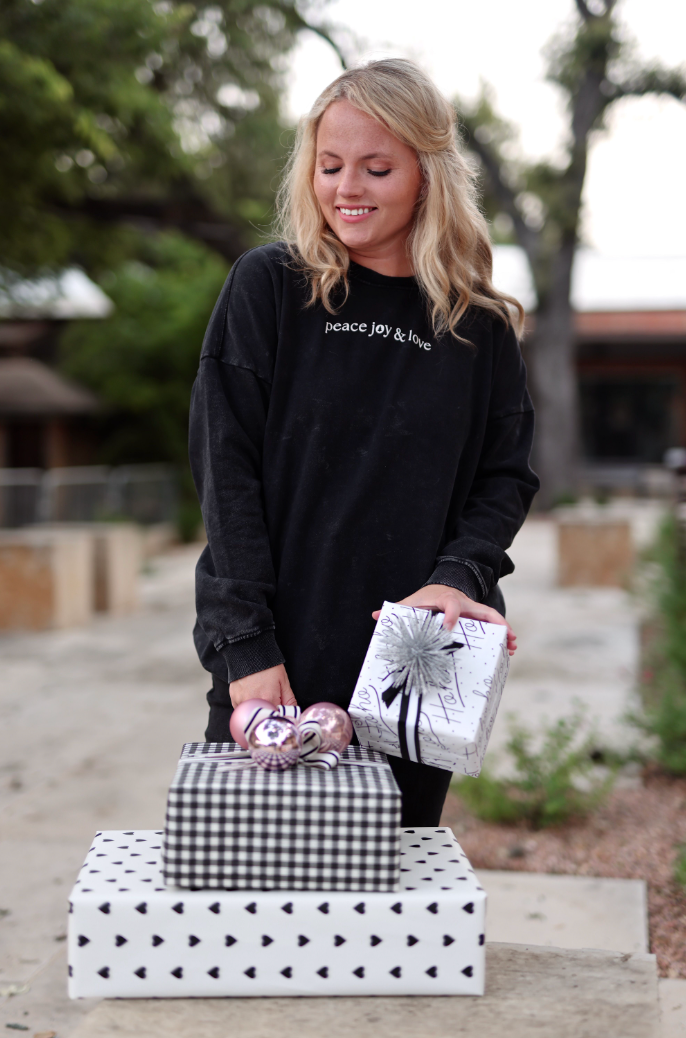 My Go To Oversized Sweatshirt - Peace Joy & Love (Midnight)