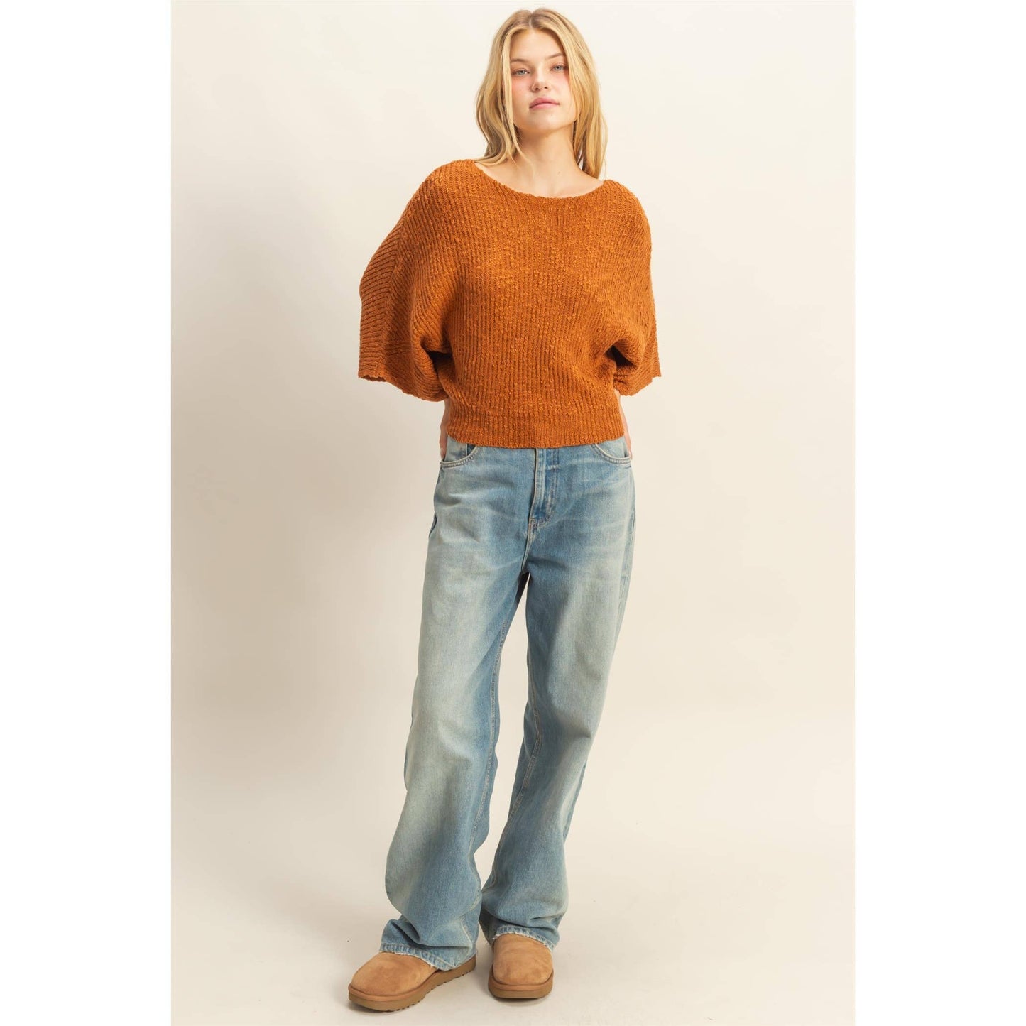 Boat Neck Knit Sweater