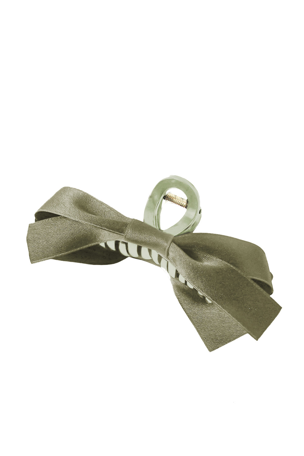 Mist Green Solid Color Ribbon Bow Decor Hair Clip