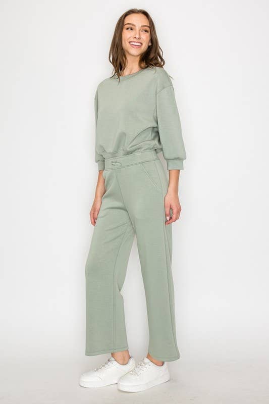 Ultracomfy Cropped Sweatshirt & Pant Matching Set