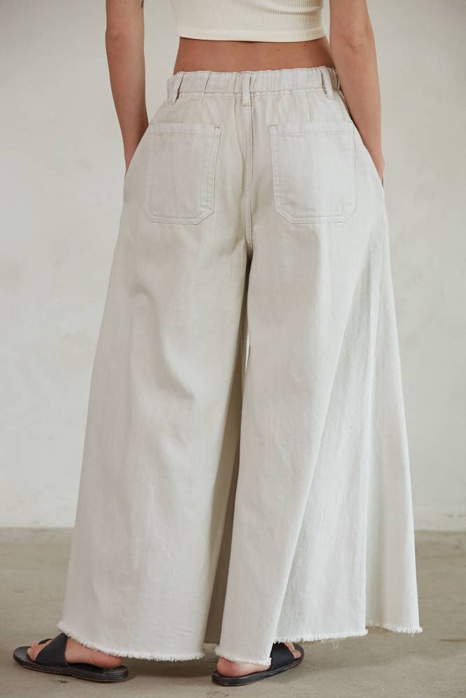 BD297 | Cotton Denim Wide Leg Pants
