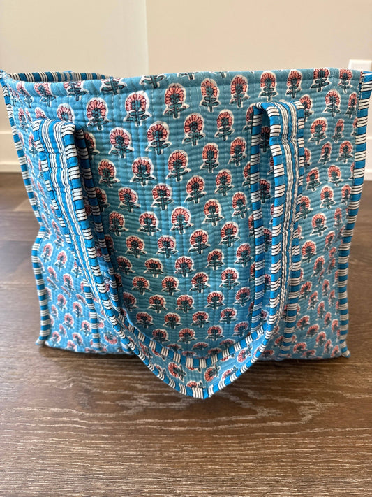 Block Print Quilted Totes