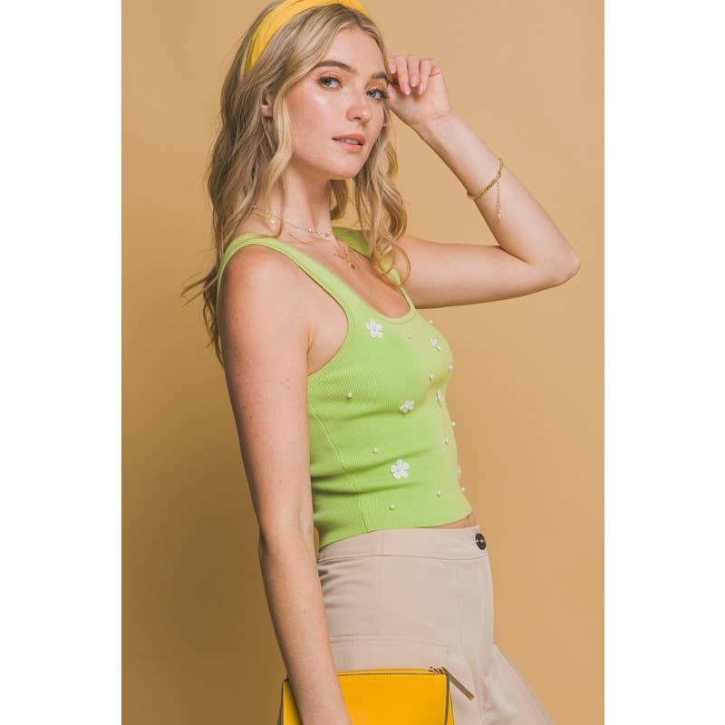 Rhinestone Embellished Knit Top