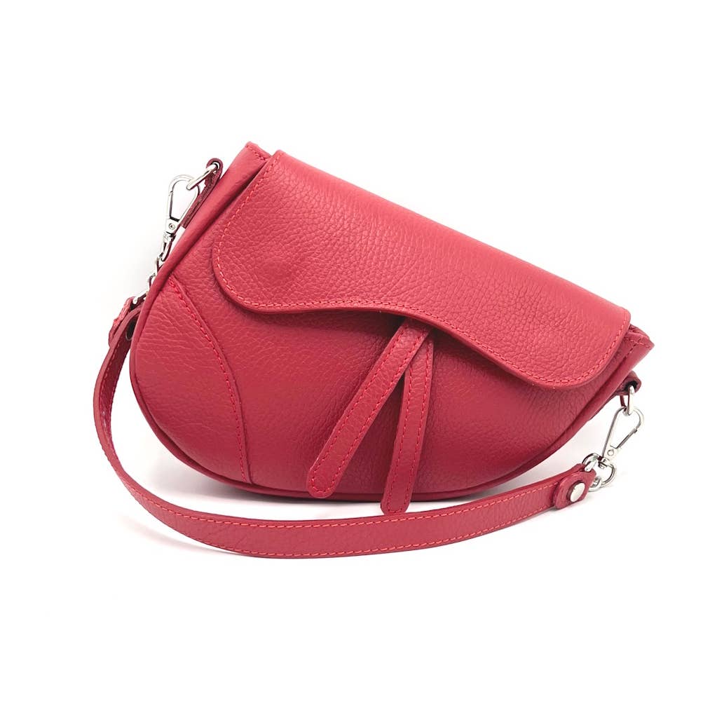 Genuine leather shoulder bag, Made in Italy