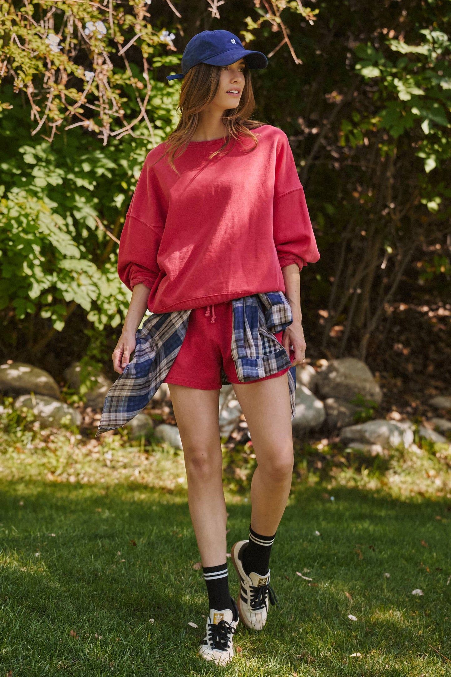 Crew Neck Comfort Washed  Sweatshirt