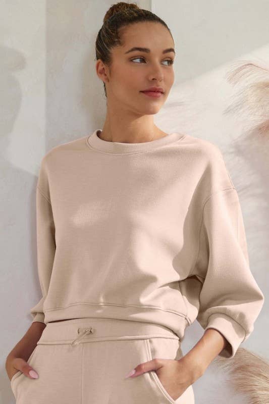 Ultracomfy Cropped Sweatshirt & Pant Matching Set
