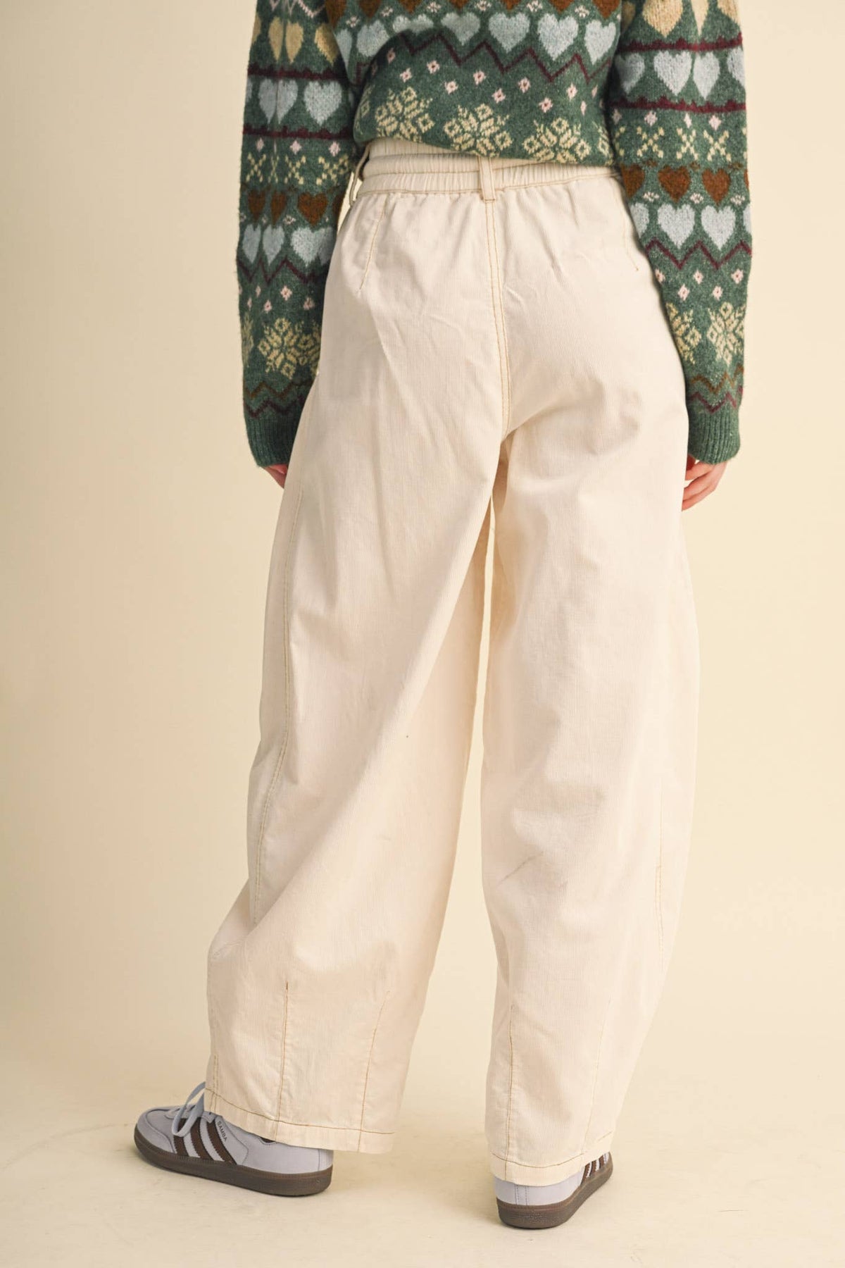 WASHED CORDUROY PLEATED BARREL PANTS MP4155