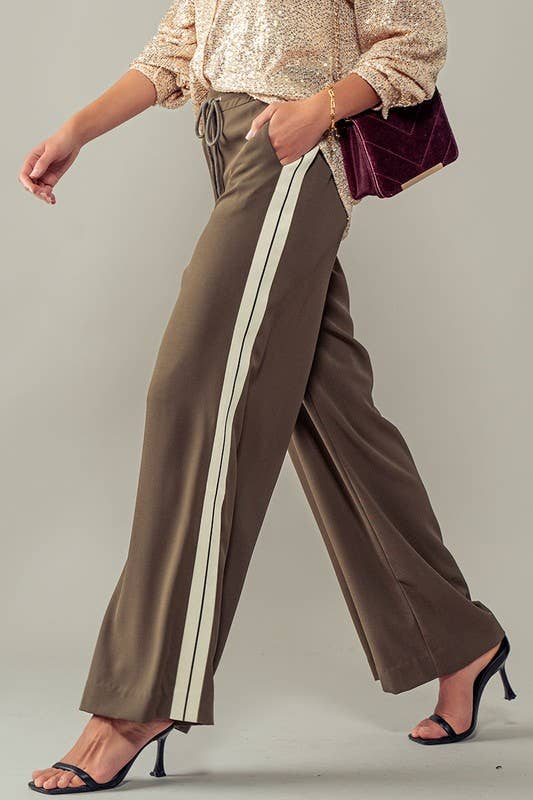 Side Stripe Drawstring Relaxed Statement Lounge Pants