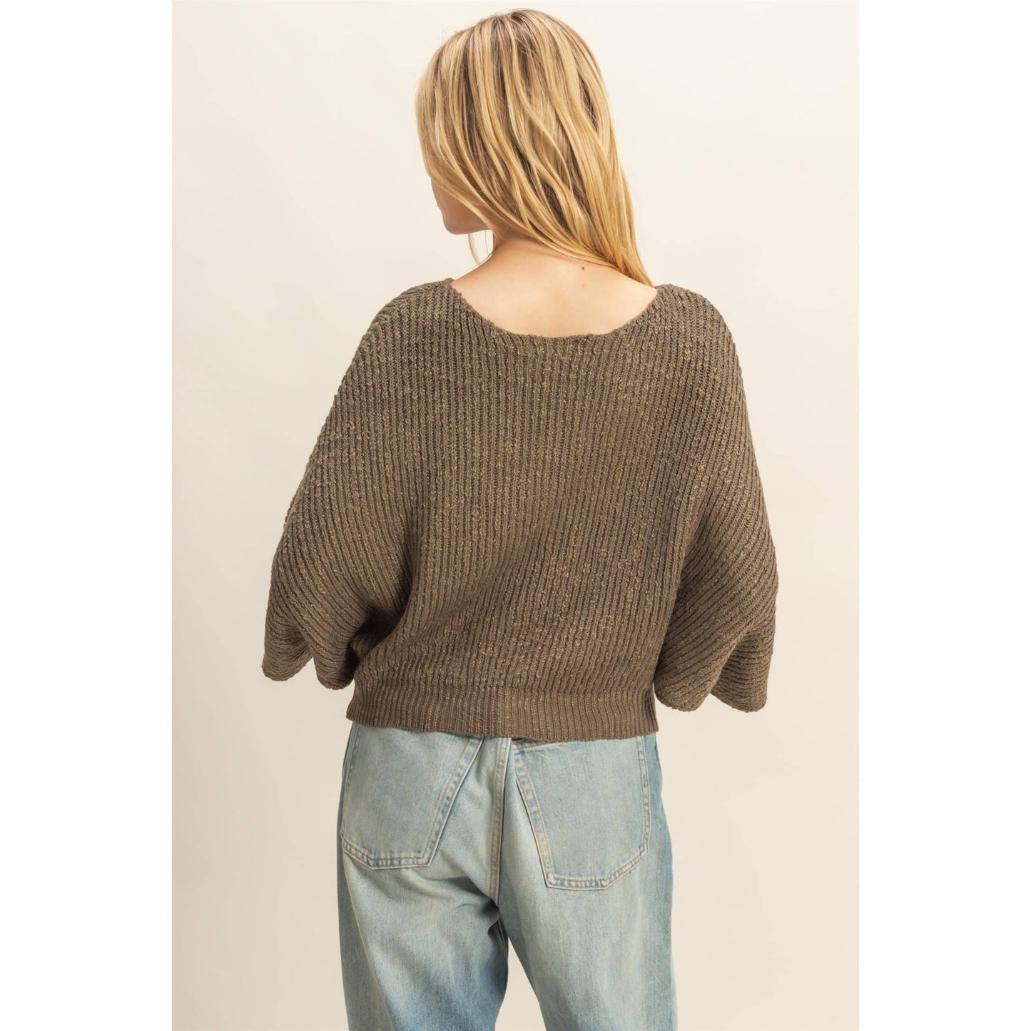 Boat Neck Knit Sweater