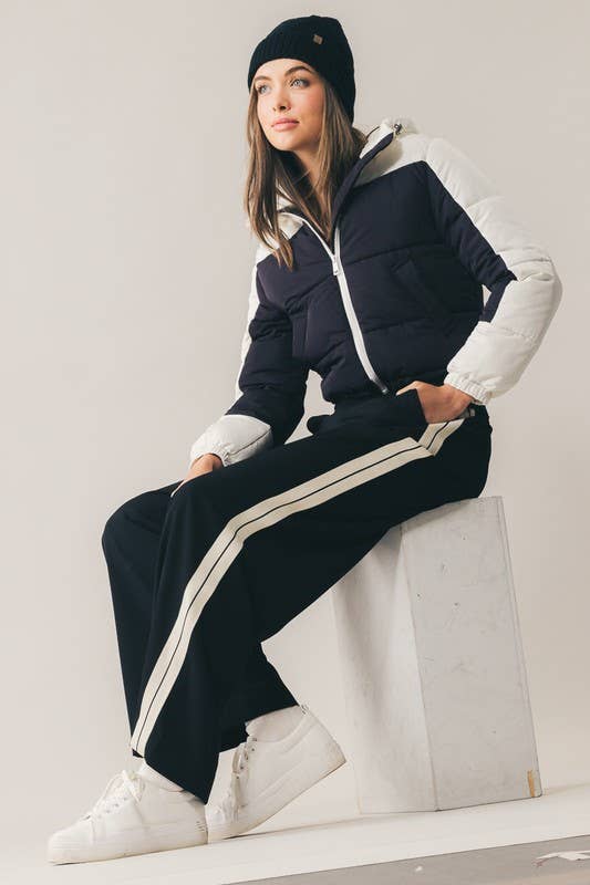Side Stripe Drawstring Relaxed Statement Lounge Pants