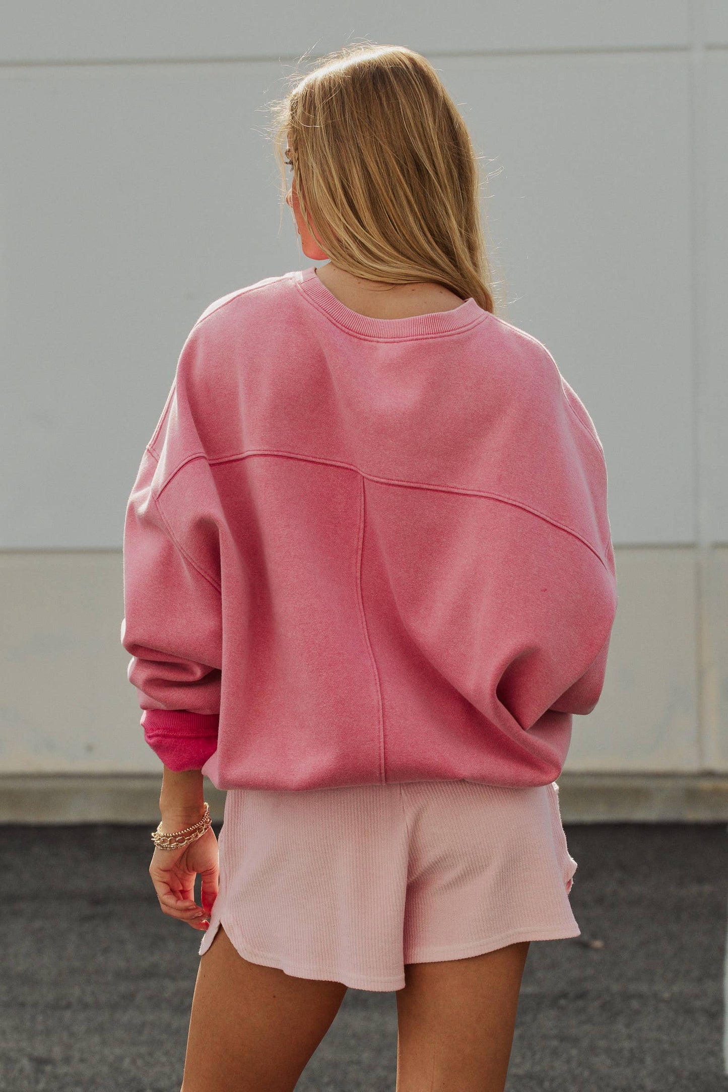 Crew Neck Comfort Washed  Sweatshirt