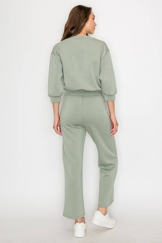 Ultracomfy Cropped Sweatshirt & Pant Matching Set