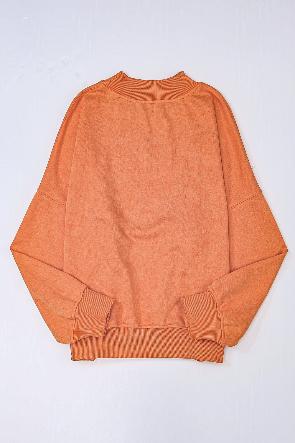 Brown Plain Drop Shoulder Crew Neck Pullover Sweatshirt