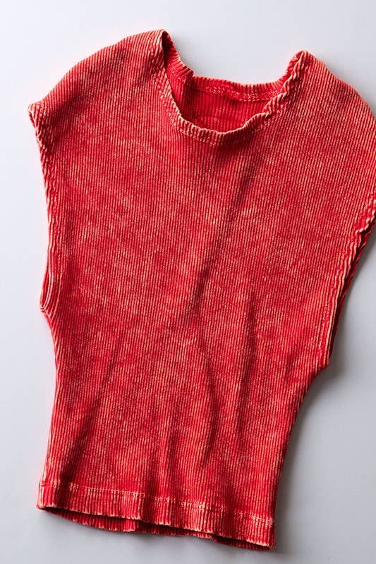 Ribbed Knit Crop Short Sleeve Fitted Casual Spring Top