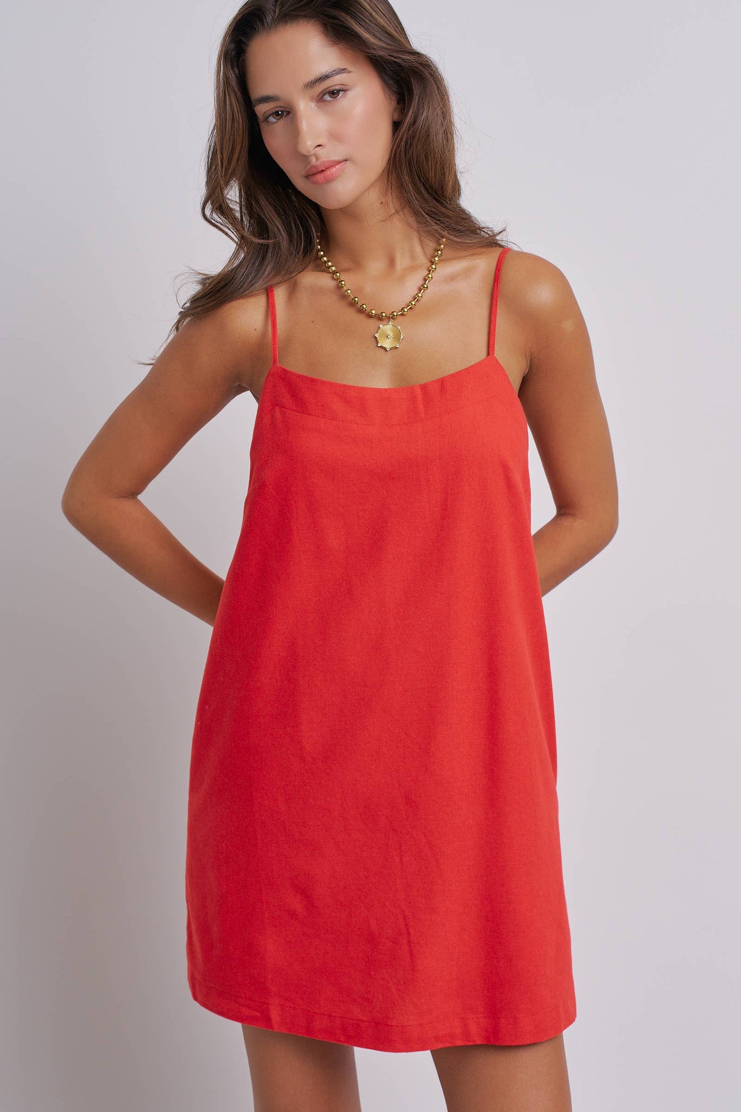 Minimalist Adjustable Strap Slip Mini Dress