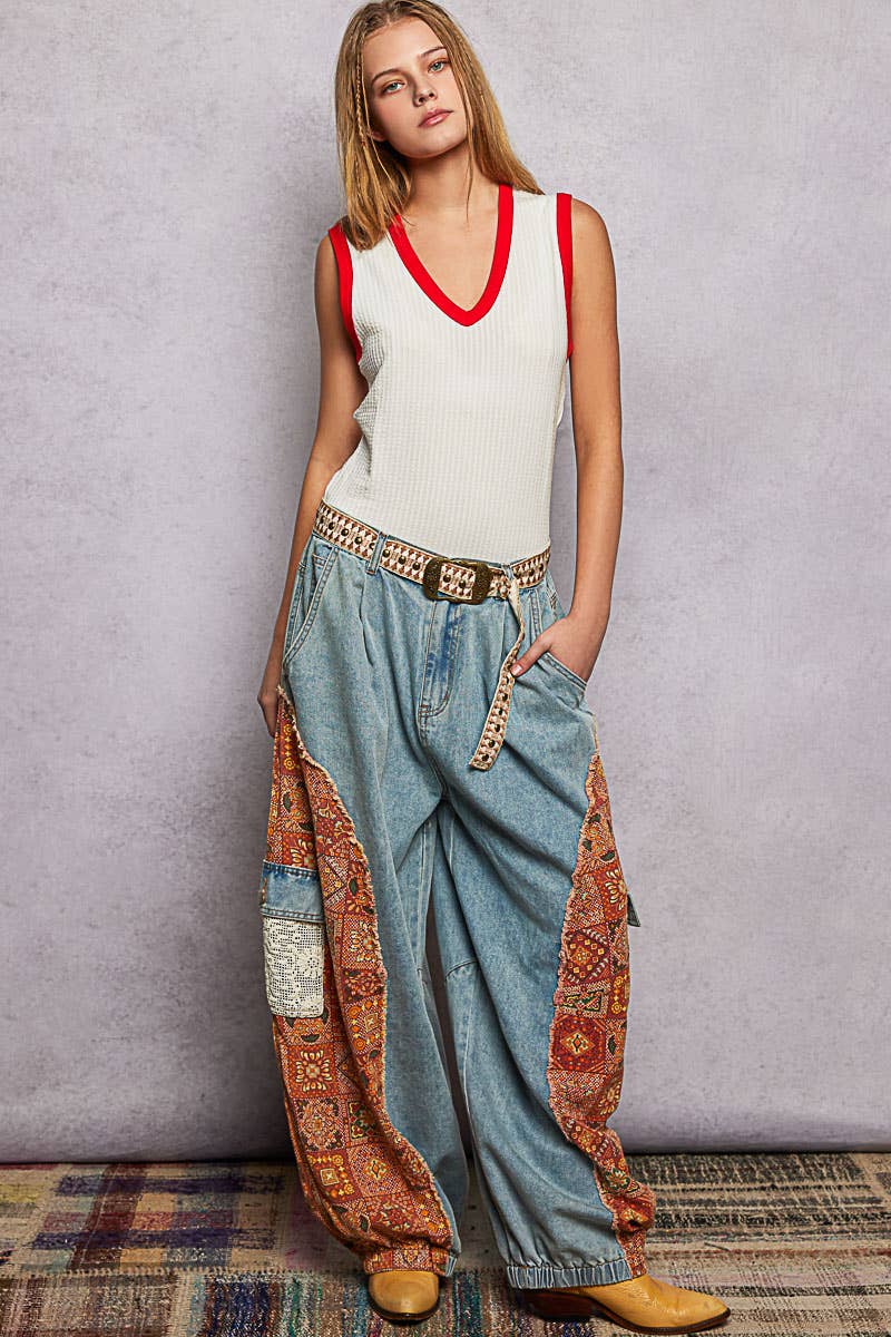Metal Buckle Studded Western Boho Belt